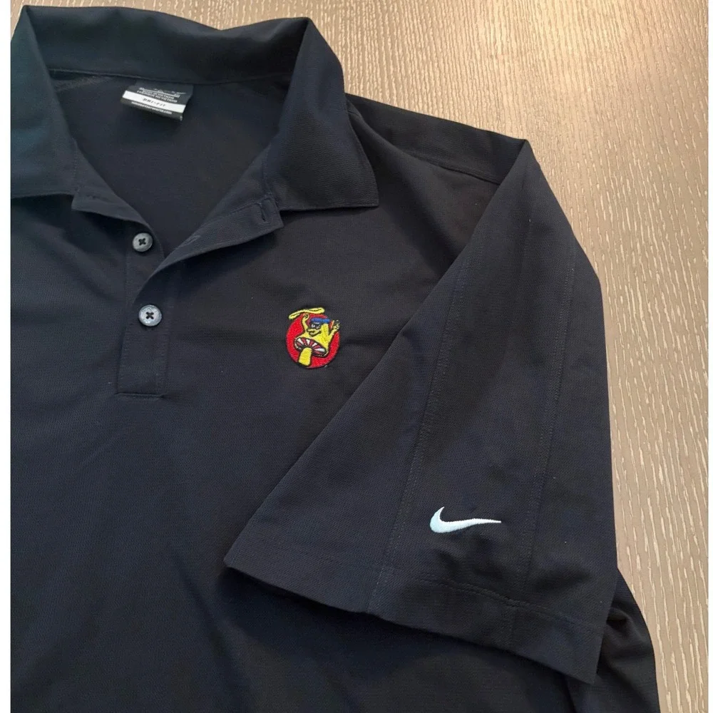 Nike Golf Men's XL Black Dri-FIT Mellow Mushroom Embroidered Polo Shirt